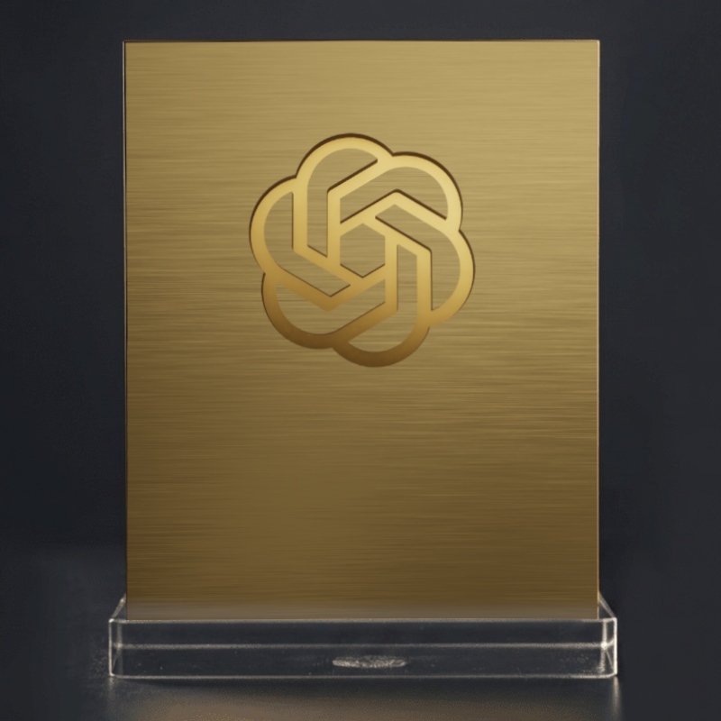 Кнопка ChatGPT из металла